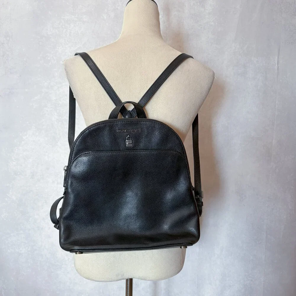 Michael Kors Adele Leather Backpack Bag Black